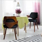 Lote de 2 taburetes Alica negros y acabado madera color avellana
