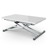 Mesa de centro Adas con tablero elevable lacado blanco