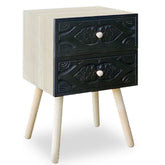 Table de chevet Catana 2 tiroirs Noir Carbone