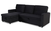 Canapé d'angle convertible Baleares Velours Noir