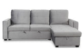 Canapé d'angle convertible moderne Delacroix Velours Argent