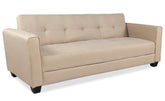 Sofá cama de 3 plazas Anvel de tela beige
