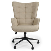 Fauteuil de bureau à dossier haut Beaso tissu taupe clair