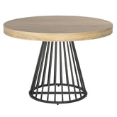 Table extensible ronde Axeline chêne clair pieds noir