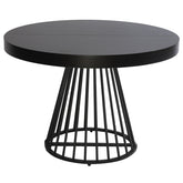 Mesa redonda extensible negra con extensiones