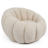 Sillón Bellina diseño concha tejido borreguito crema