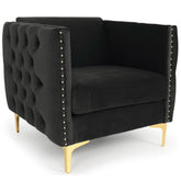Sillón de terciopelo negro Ashile