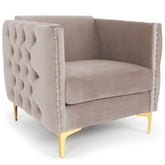 Sillón Ashile terciopelo gris topo