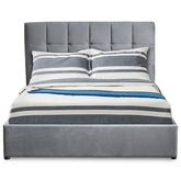 Cama doble con canapé abatible Babrin 160x200cm terciopelo plata