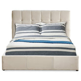 Cama doble con canapé abatible Babrin 160x200cm terciopelo beige