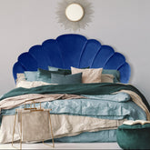 Tête de lit en velours bleu Avia 180 cm