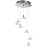 Suspension type cascade inox 7 lumières Gauss