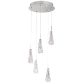 Suspension type cascade verre 5 lumières Camara