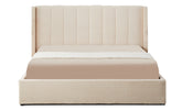 Cama doble con canapé abatible Baccar 180x200 cm tela bouclé crema