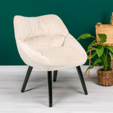 Sillón de terciopelo beige Celesi