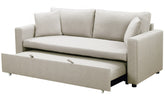 Sofá cama de 3 plazas en tela beige