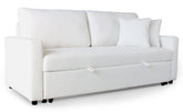 Canapé 3 places Convertible Saphir Tissu Bouclette Écru