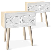 Lot de 2 tables de chevet Samara scandinave Blanc