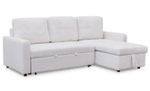 Canapé d'angle convertible Toledo Tissu Bouclette Crème