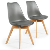 Lot de 2 chaises style scandinave Bovary gris