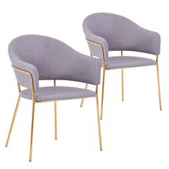 Lot de 2 chaises / fauteuils Ulrick Tissu Gris
