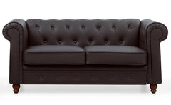 Le canapé Chesterfield capitonné 2 places original marron