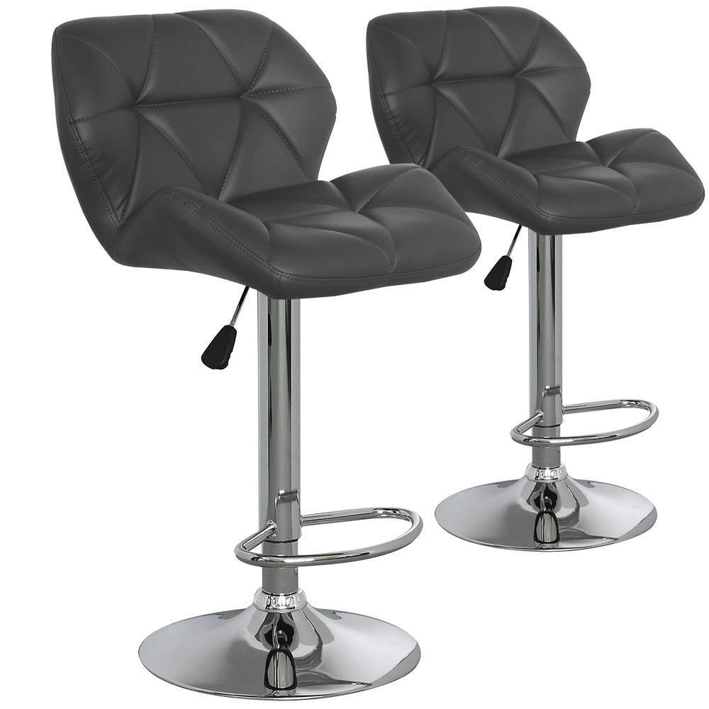 Lot de 2 chaises de bar matelassées Lizie Gris