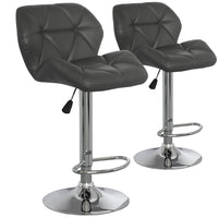 Juego de 2 taburetes de bar giratorios ajustables grises