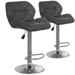 Lot de 2 chaises de bar matelassées Lizie Gris