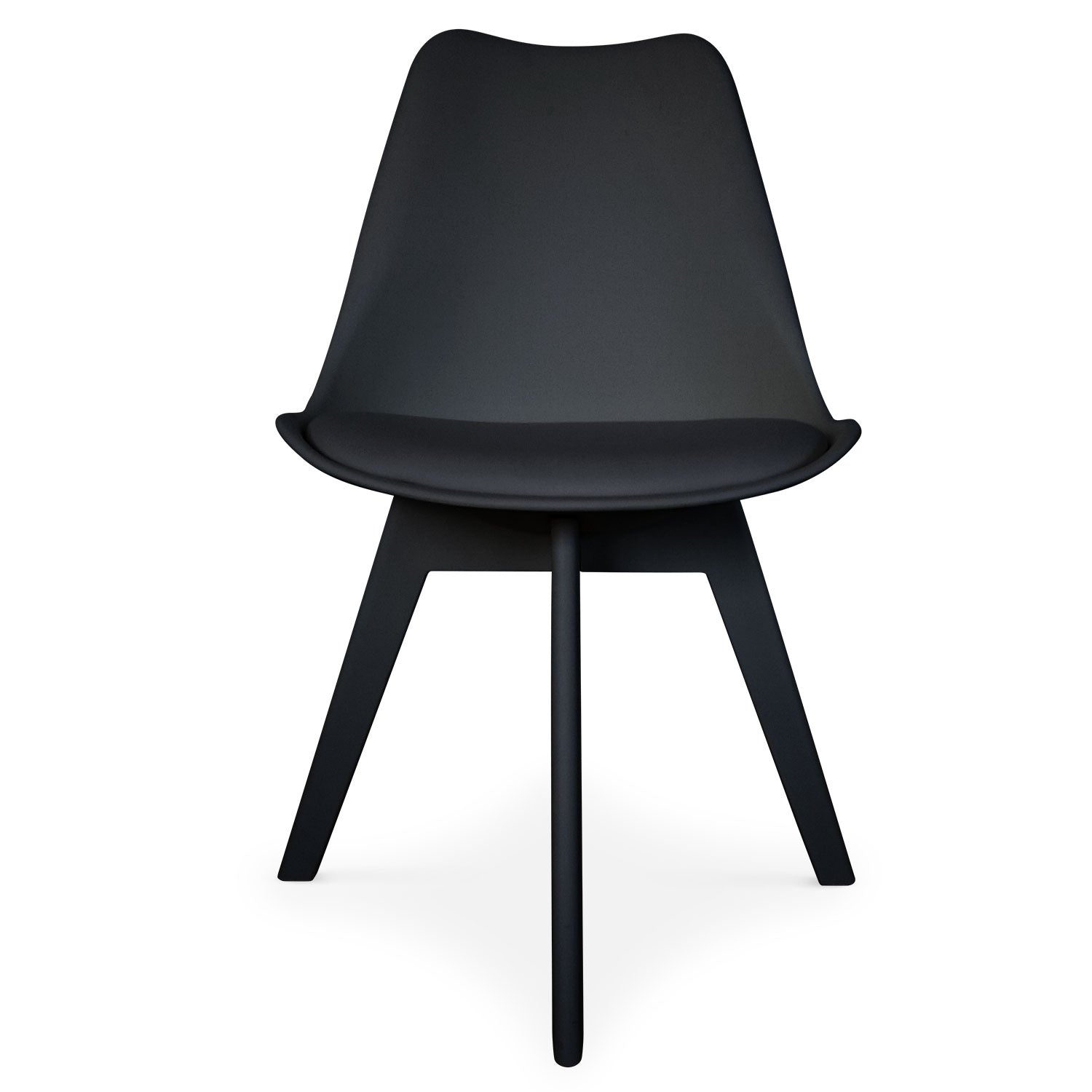 La chaise moderne Juno noire vue de face