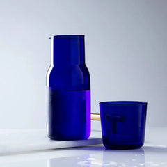 Botella de agua de vidrio con vaso, garrafa de cabecera, jarra de agua nocturna con vaso, vasos, frasco, jarra para té con leche