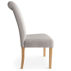 Juego de 2 sillas Adam de tela beige con patas de madera