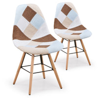 Lote de 2 sillas patchwork beige modelo Lisa