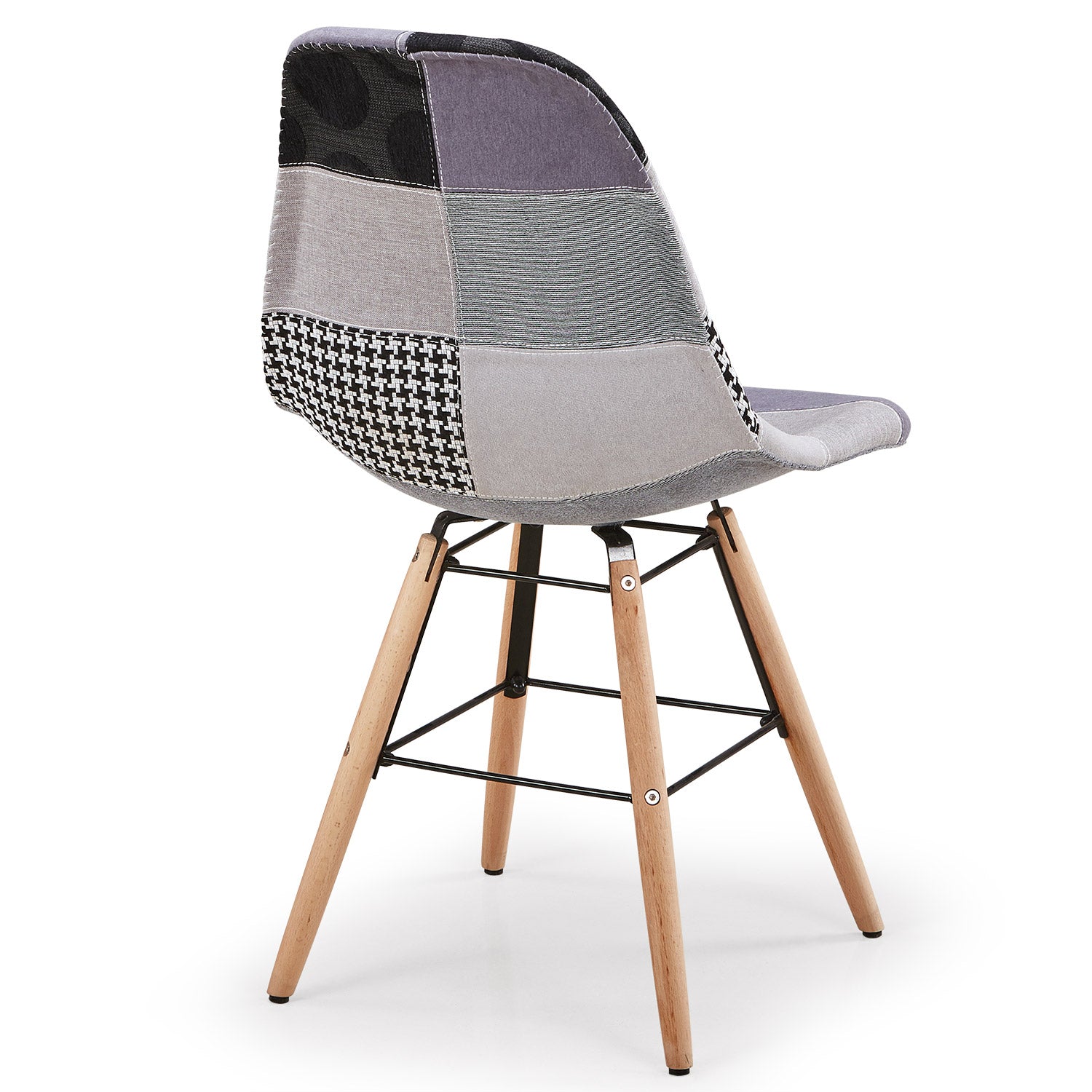Lot de 2 chaises scandinaves Lisa Patchwork Gris