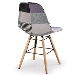 Lot de 2 chaises scandinaves Lisa Patchwork Gris