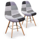 Juego de 2 sillas de tela patchwork gris