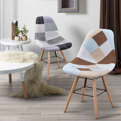 Lote de 2 sillas patchwork beige modelo Lisa