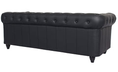 Le canapé Chesterfield capitonné 3 places original noir
