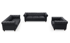Le canapé Chesterfield capitonné 3 places original noir