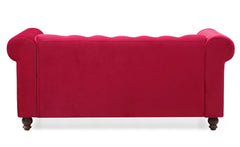 Canapé capitonné 2 places Chesterfield Velours Rouge