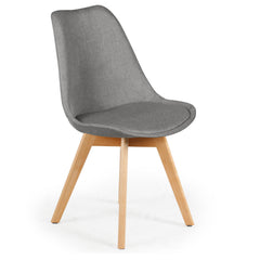 Lot de 4 chaises Conor tissu Gris