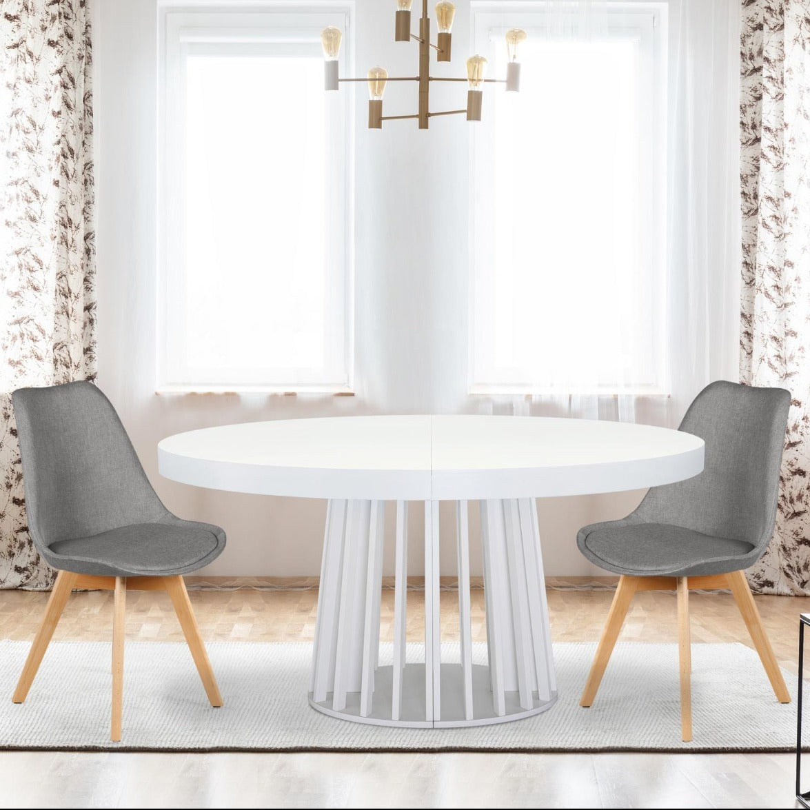 Lot de 4 chaises Conor tissu Gris
