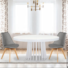 Lot de 4 chaises Conor tissu Gris