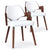 Juego de 2 sillones de madera nogal y tela blanca