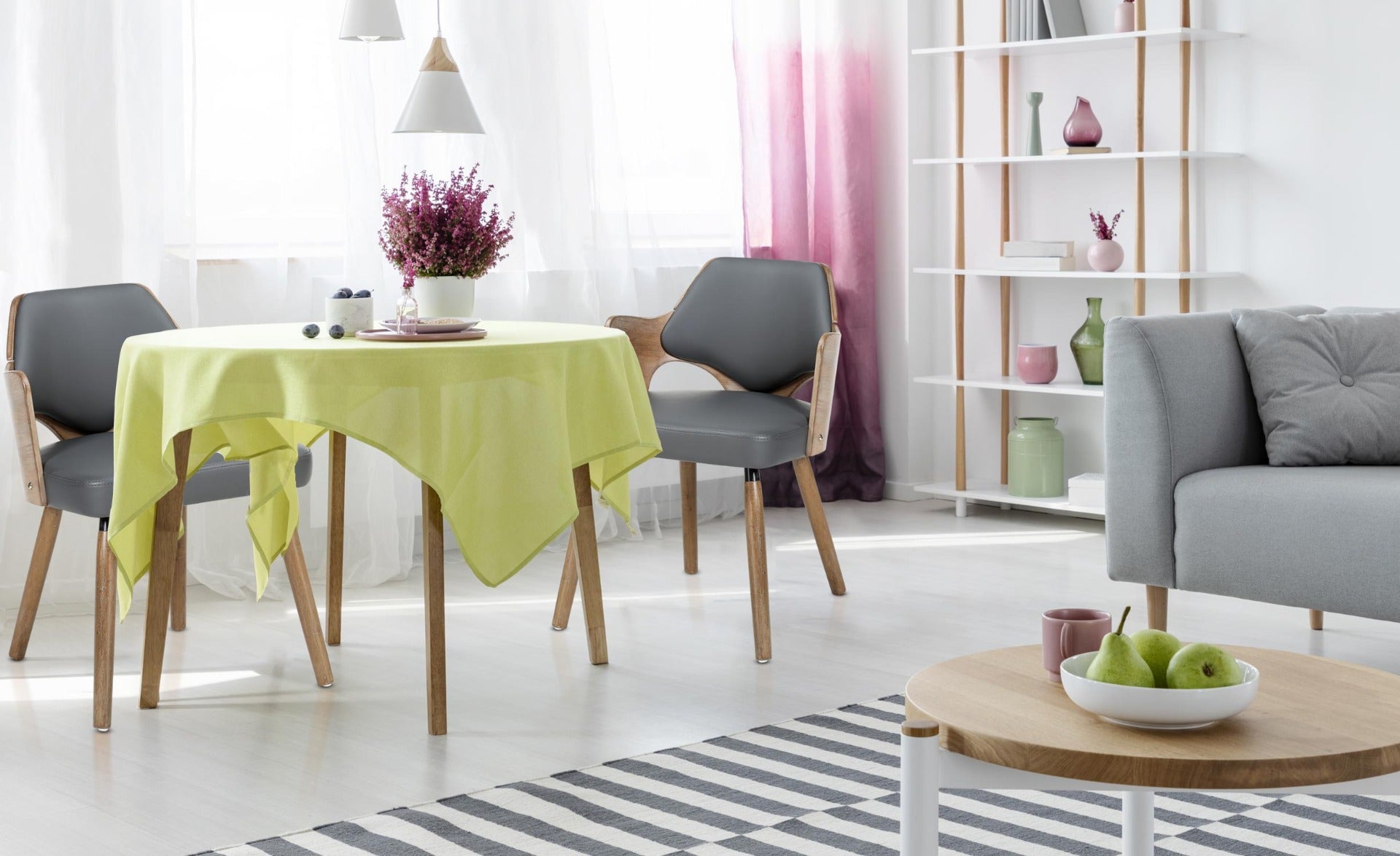 Lot de 2 chaises scandinave Dima Vintage Gris