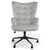Fauteuil de bureau en velours gris à haut dossier
