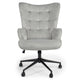 Sillón de oficina de terciopelo gris con respaldo alto