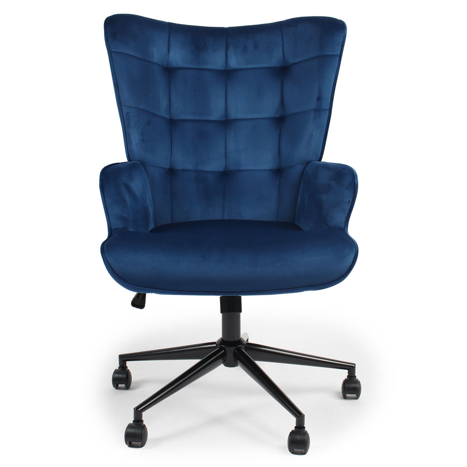 Fauteuil de bureau moderne à haut dossier Florelo Velours Bleu