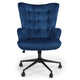 Fauteuil de bureau à haut dossier en velours bleu