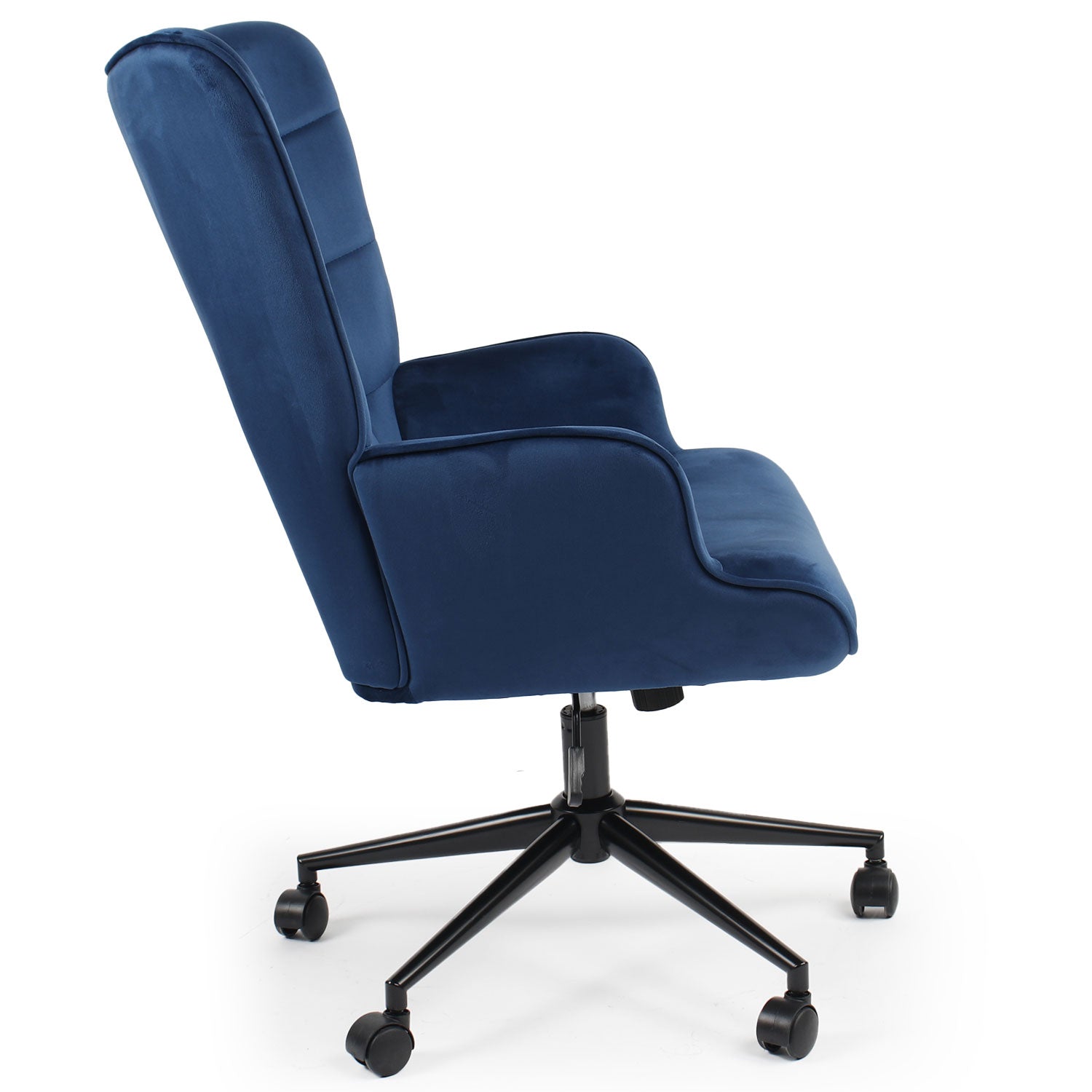Fauteuil de bureau moderne à haut dossier Florelo Velours Bleu